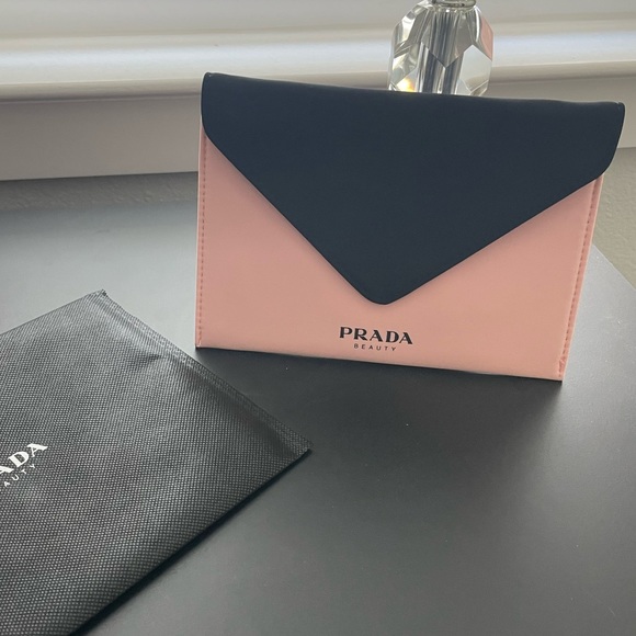 Prada black and pink clutch